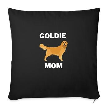 Goldie Maman Chien Fête des Mères Golden Retriever - Housse de coussin décorative 45 x 45 cm - noir - Devant
