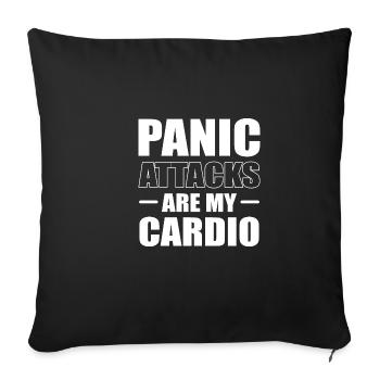 Panic attacks cardio. With mental illness - Sofa pillowcase 17,3'' x 17,3'' (45 x 45 cm) - black - Front