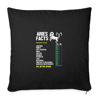 Zodiac sign Aries - Sofa pillowcase 17,3'' x 17,3'' (45 x 45 cm) - black - Front