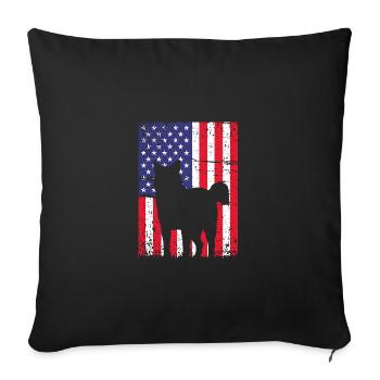 Siberian Husky - Sofa pillowcase 17,3'' x 17,3'' (45 x 45 cm) - black - Front