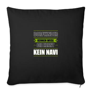 Dorfkind Bauer Landei Landleben Geschenk - Sofakissenbezug 45 x 45 cm - Schwarz - Vorne