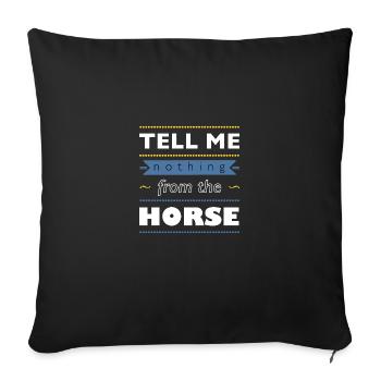 Denglish ne me dit rien du cheval - Housse de coussin décorative 45 x 45 cm - noir - Devant