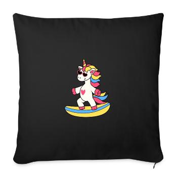 UNICORN SURFING UNICORN SURFING SURFBOARD MOTIFS - Sofa pillowcase 17,3'' x 17,3'' (45 x 45 cm) - black - Front