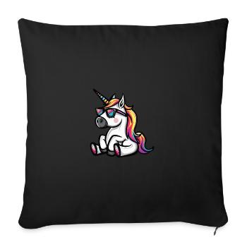 Licorne Cool Animal - Housse de coussin décorative 45 x 45 cm - noir - Devant