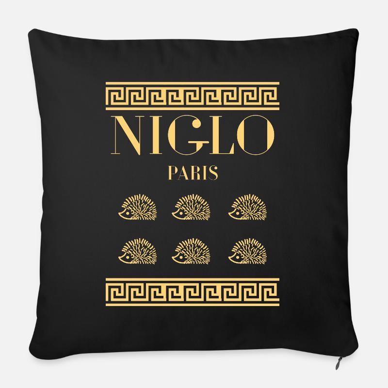 niglo v or .png - Housse de coussin décorative 45 x 45 cm - noir