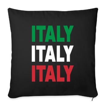 Italy / Gift / Gift Idea - Sofa pillowcase 17,3'' x 17,3'' (45 x 45 cm) - black - Front