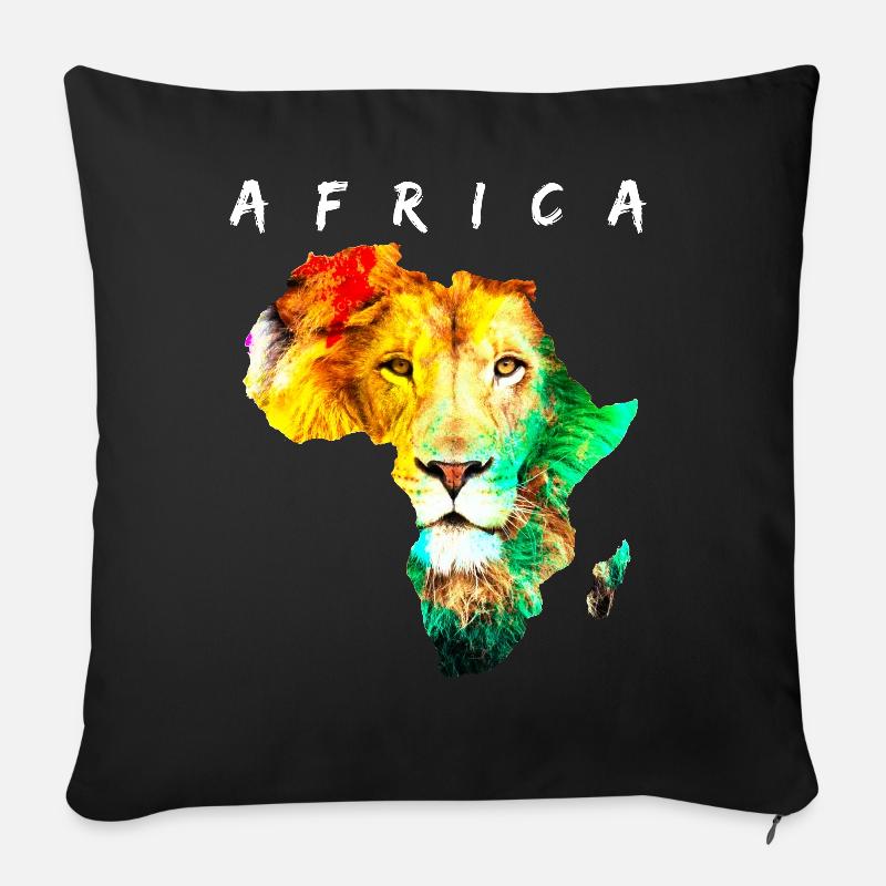 Afrika - Sofakissenbezug 45 x 45 cm - Schwarz