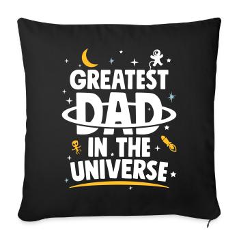 Cadeau de fête des pères - Le plus grand père de l'univers - Housse de coussin décorative 45 x 45 cm - noir - Devant