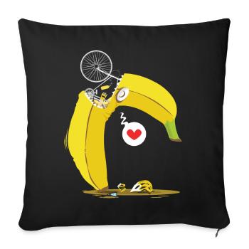 Rennrad Banane - Sofakissenbezug 45 x 45 cm - Schwarz - Vorne