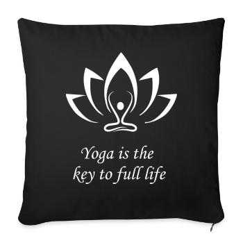Yoga - Housse de coussin décorative 45 x 45 cm - noir - Devant