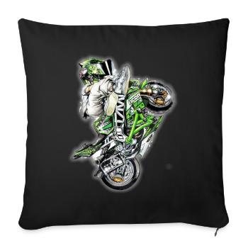 Stunt biker - Sofa pillowcase 17,3'' x 17,3'' (45 x 45 cm) - black - Front