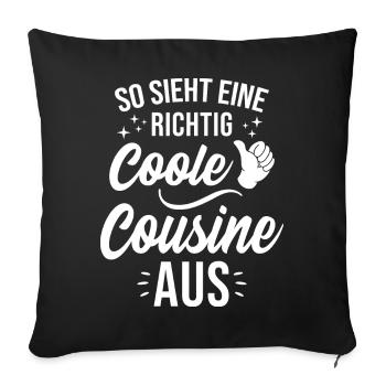 This is what a really cool cousin looks like - Sofa pillowcase 17,3'' x 17,3'' (45 x 45 cm) - black - Front