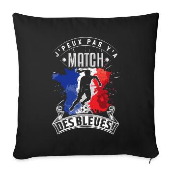 Les Bleues Footballeuse. Equipe de France féminine - Housse de coussin décorative 45 x 45 cm - noir - Devant