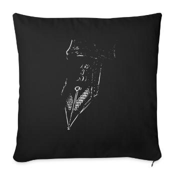 Skizzenhafte Dolchklinge - Sofakissenbezug 45 x 45 cm - Schwarz - Vorne