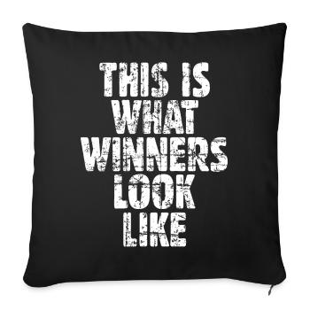 This is what winners look like (Vintage Weiß) - Sofakissenbezug 45 x 45 cm - Schwarz - Vorne