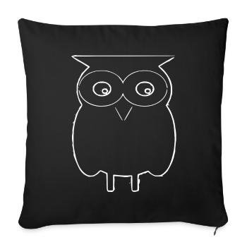 NachtEulen-Skizze - Sofakissenbezug 45 x 45 cm - Schwarz - Vorne