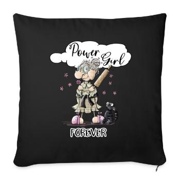 Power Girl - Sofakissenbezug 45 x 45 cm - Schwarz - Vorne