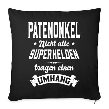 Parrain et super-héros - Housse de coussin décorative 45 x 45 cm - noir - Devant