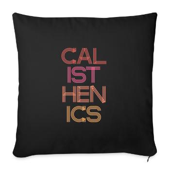 Calisthenics Neon Lettering - Sofa pillowcase 17,3'' x 17,3'' (45 x 45 cm) - black - Front