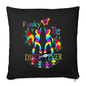 Disco Fever 70s - Sofa pillowcase 17,3'' x 17,3'' (45 x 45 cm) - black - Front