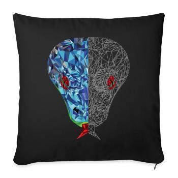 Snake polygon - Sofa pillowcase 17,3'' x 17,3'' (45 x 45 cm) - black - Front