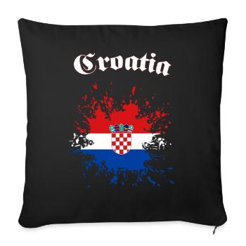 Kroatien Splatter Croatia - Sofakissenbezug 45 x 45 cm - Schwarz - Vorne