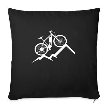 Alpine crossing Alps Italy MTB - Sofa pillowcase 17,3'' x 17,3'' (45 x 45 cm) - black - Front