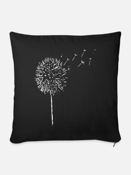 Pusteblume im Wind Silhouette - Sofakissenbezug 45 x 45 cm - Schwarz