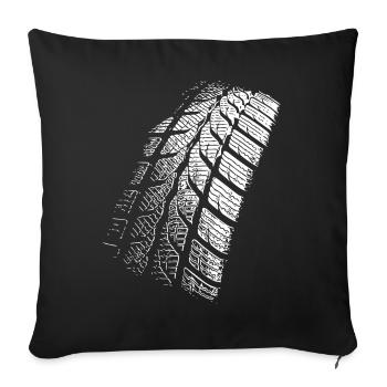Reifenprofil Spurdesign - Sofakissenbezug 45 x 45 cm - Schwarz - Vorne