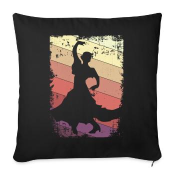 Flamenco Dancing - Sofa pillowcase 17,3'' x 17,3'' (45 x 45 cm) - black - Front