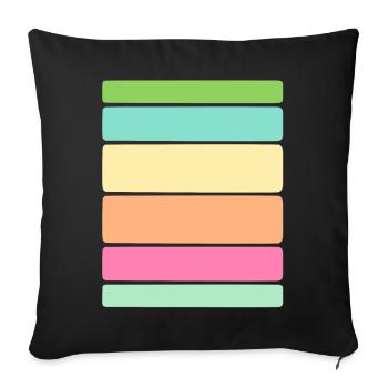 Rayures / lignes / dictons / tendance - Housse de coussin décorative 45 x 45 cm - noir - Devant