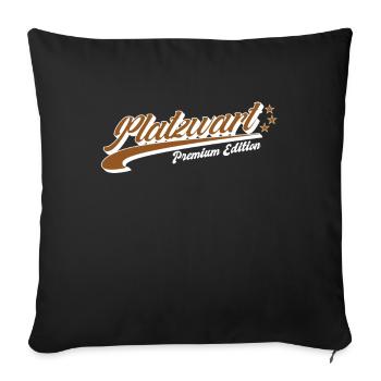Platzwart Retro Schriftzug - Sofakissenbezug 45 x 45 cm - Schwarz - Vorne