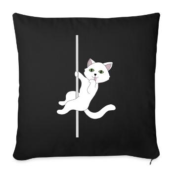 Katze Pole Dance - Sofakissenbezug 45 x 45 cm - Schwarz - Vorne