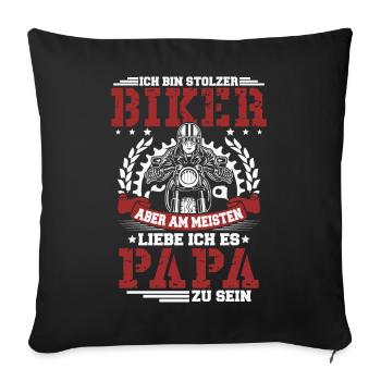 Motorcycle dad biker father saying gift - Sofa pillowcase 17,3'' x 17,3'' (45 x 45 cm) - black - Front