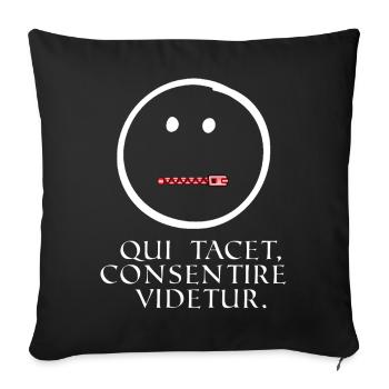 who is silent seems to agree latin knows - Sofa pillowcase 17,3'' x 17,3'' (45 x 45 cm) - black - Front