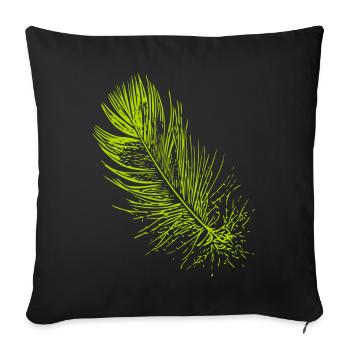 Abstrait plume / ligne / vert / motif - Housse de coussin décorative 45 x 45 cm - noir - Devant