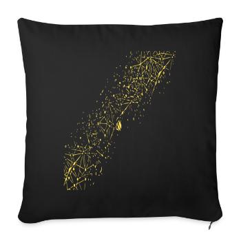 Abstract grid / line / pattern / nature / gold - Sofa pillowcase 17,3'' x 17,3'' (45 x 45 cm) - black - Front