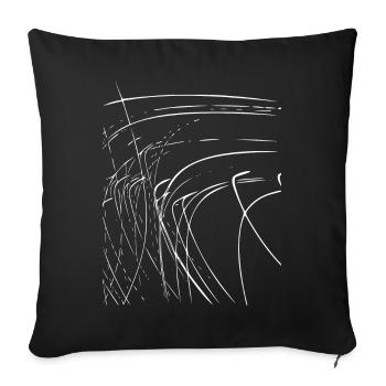 Lignes abstraites / blanc / ligne / motif - Housse de coussin décorative 45 x 45 cm - noir - Devant