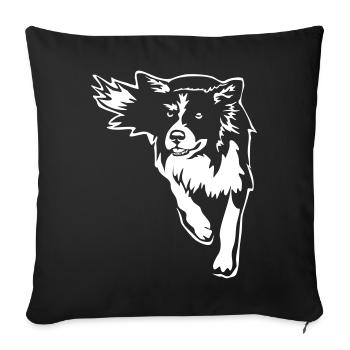 Border Collie «Black Edition» - Housse de coussin décorative 45 x 45 cm - noir - Devant