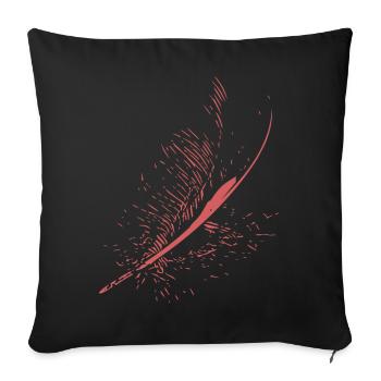 Ressort abstrait / ligne / rose / motif / nature - Housse de coussin décorative 45 x 45 cm - noir - Devant