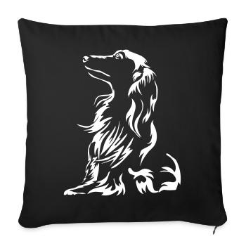 Dachshund "Black Edition" - Sofa pillowcase 17,3'' x 17,3'' (45 x 45 cm) - black - Front