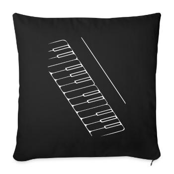 Abstract Keyboard / Line / White / Pattern Music - Sofa pillowcase 17,3'' x 17,3'' (45 x 45 cm) - black - Front