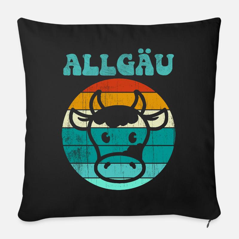 Allgäu Kuh - Sofakissenbezug 45 x 45 cm - Schwarz