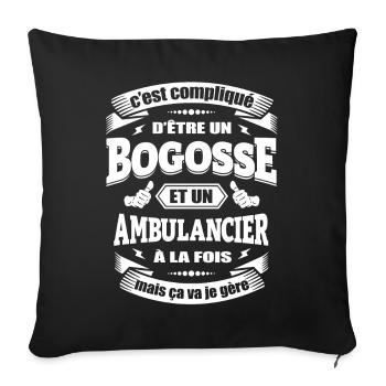 BOGOSSE ET AMBULANCIER - Housse de coussin décorative 45 x 45 cm - noir - Devant