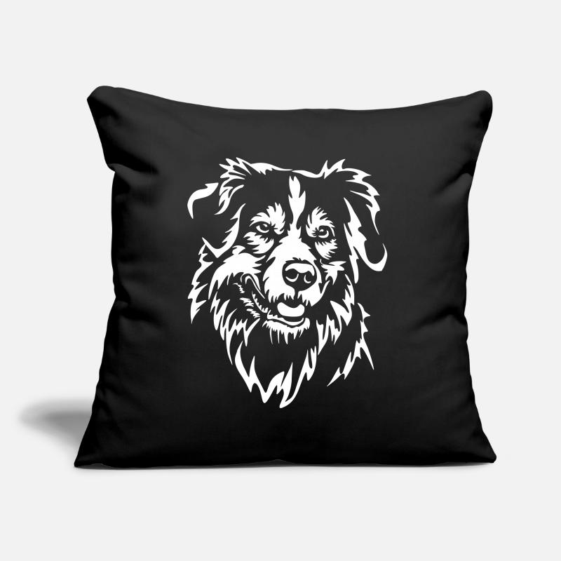 Australian Shepherd Kopf "Black Edition" Sofakissenbezug 45 x 45 cm
