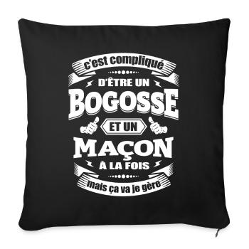 BOGOSSE ET MAÇON - Housse de coussin décorative 45 x 45 cm - noir - Devant