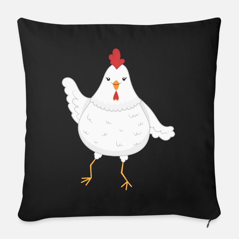 Huhn Hühner - Sofakissenbezug 45 x 45 cm - Schwarz