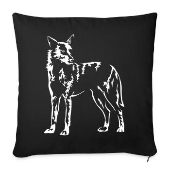 Hollandse Herder « Black Edition » - Housse de coussin décorative 45 x 45 cm - noir - Devant