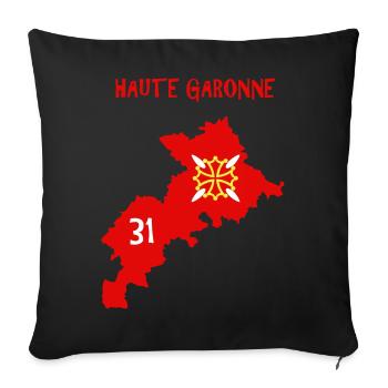 Haute Garonne - Sofa pillowcase 17,3'' x 17,3'' (45 x 45 cm) - black - Front