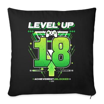 Niveau supérieur - 18 - Succès de jeu d’anniversaire - Housse de coussin décorative 45 x 45 cm - noir - Devant